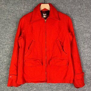 Vintage 1950’s  Woolrich Woolen Mills Flannel Lined ‎ Wool Red Jacket Women 14